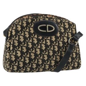 Christian Dior Vintage Cd Trotter Canvas Black Canvas Shoulder Bag Bag